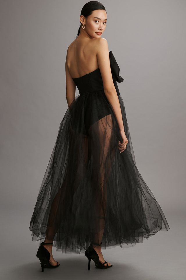 Hutch Strapless Sheer Bow Maxi Dress #1
