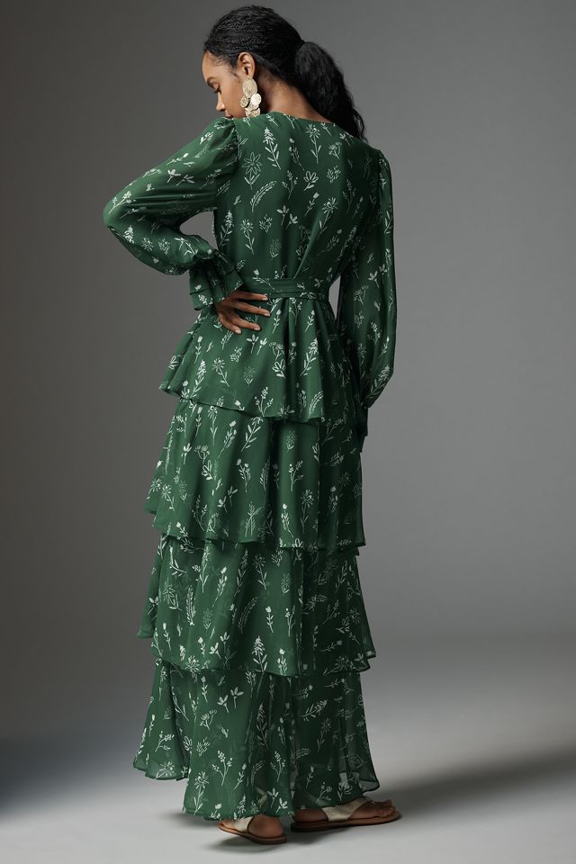 Hutch Long-Sleeve V-Neck Wrap Maxi Dress #1