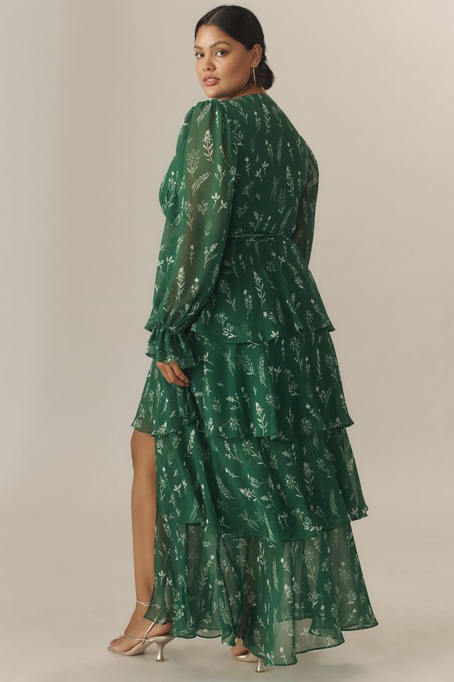 Hutch Long-Sleeve V-Neck Wrap Maxi Dress | Anthropologie