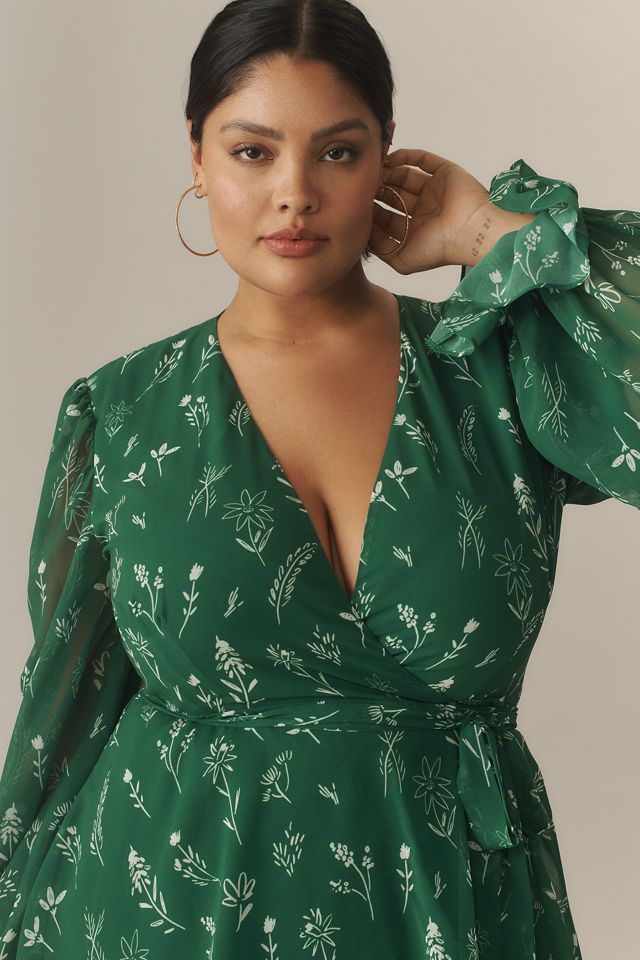 Hutch Long-Sleeve V-Neck Wrap Maxi Dress #6