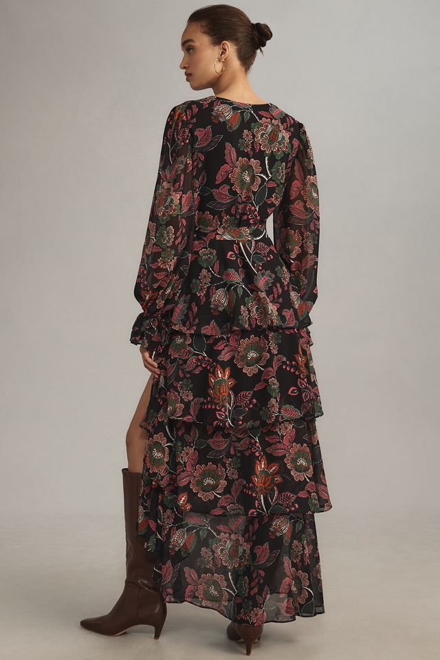 Hutch Long-Sleeve V-Neck Wrap Maxi Dress #3