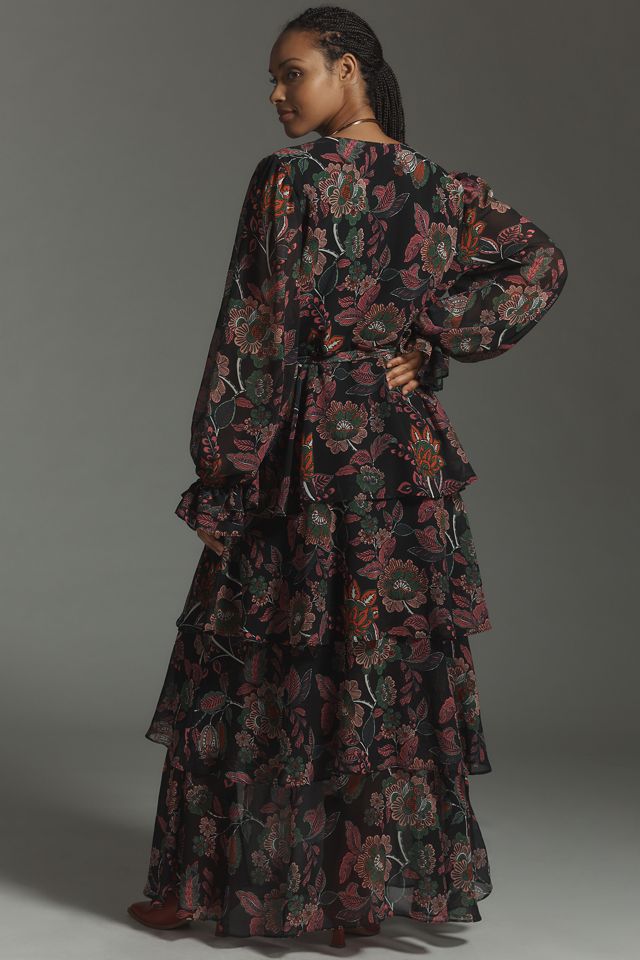 Hutch Long-Sleeve V-Neck Wrap Maxi Dress #5