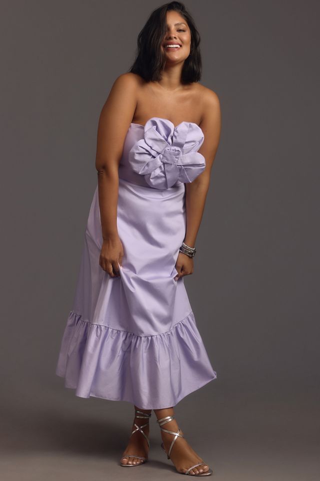 Hutch Strapless 3D Floral Maxi Dress #4