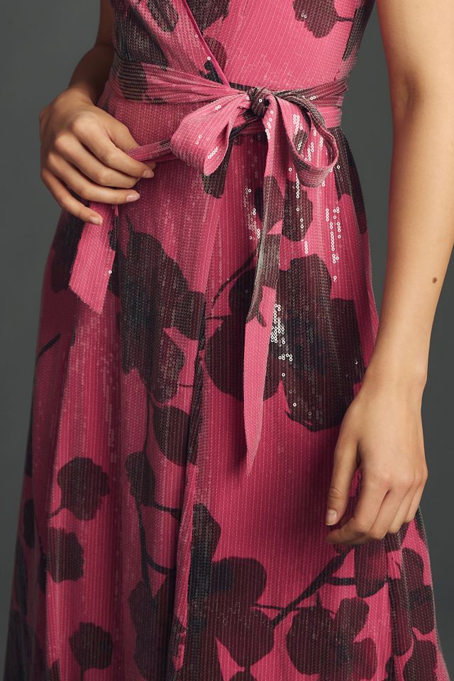 Hutch Sleeveless Sequin Wrap Maxi Dress #3