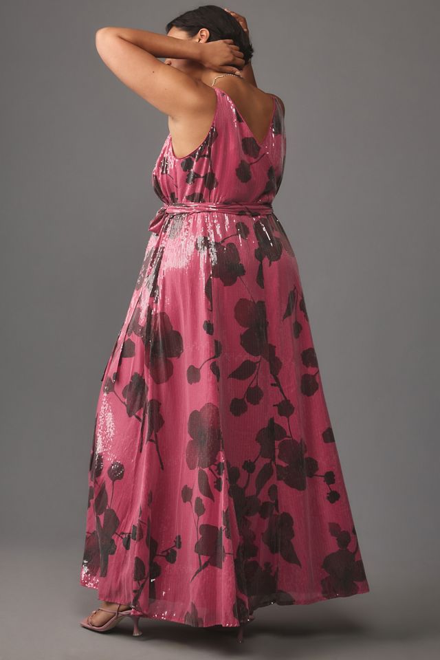 Hutch Sleeveless Sequin Wrap Maxi Dress #5