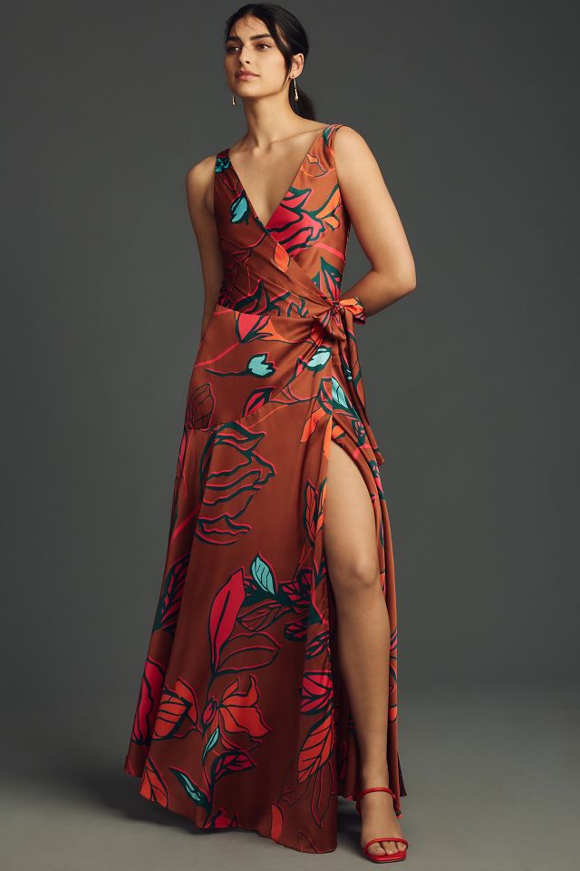 Anthropologie floral wrap dress sale