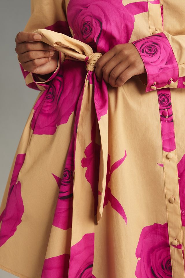 Hutch Long-Sleeve Tie-Waist Shirt Dress #7