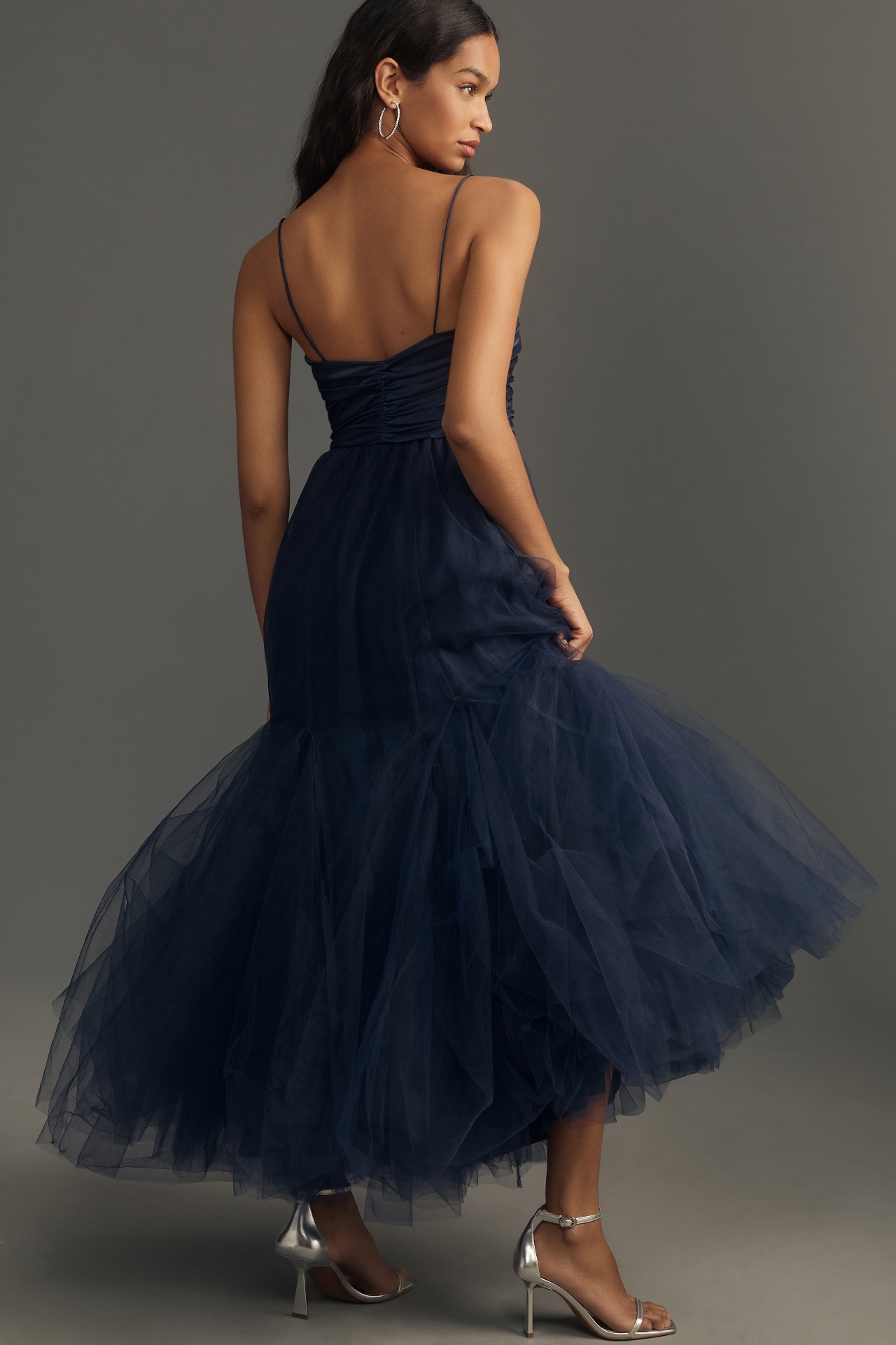 Hutch Toni Barre Sleeveless Tulle Maxi Dress