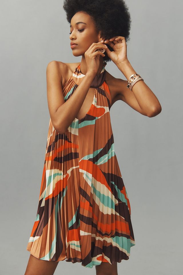 Hutch Halter Pleated Swing Mini Dress #2