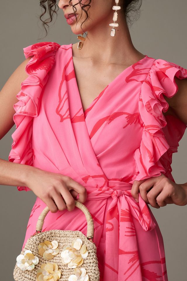 Hutch Beck Ruffled V-Neck Wrap Midi Dress #2