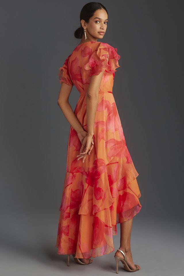 Hutch Whitlee Short-Sleeve V-Neck High-Low Dress #1