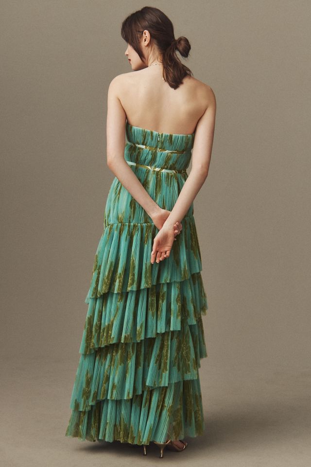 Hutch Lanza Strapless Tiered Ruffle Maxi Dress | Anthropologie