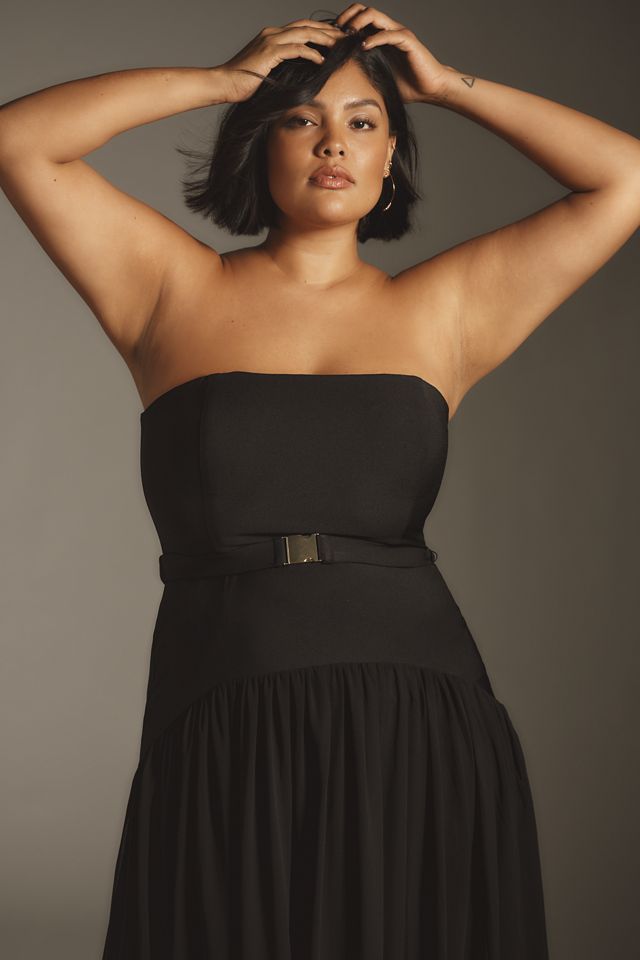 Hutch Carmel Strapless Belted Drop-Waist Maxi Dress #5