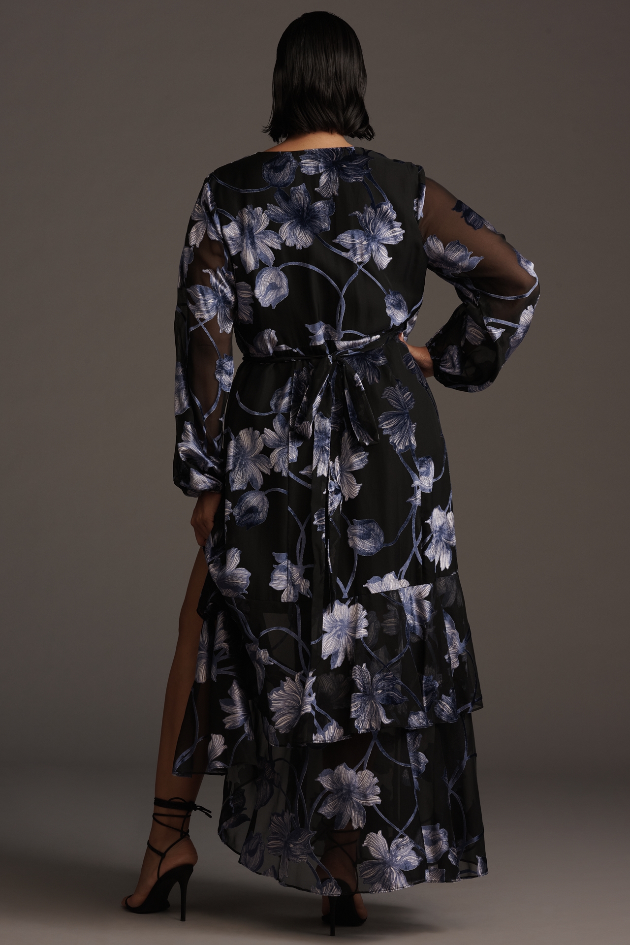 Hutch Long-Sleeve V-Neck Wrap Midi Dress