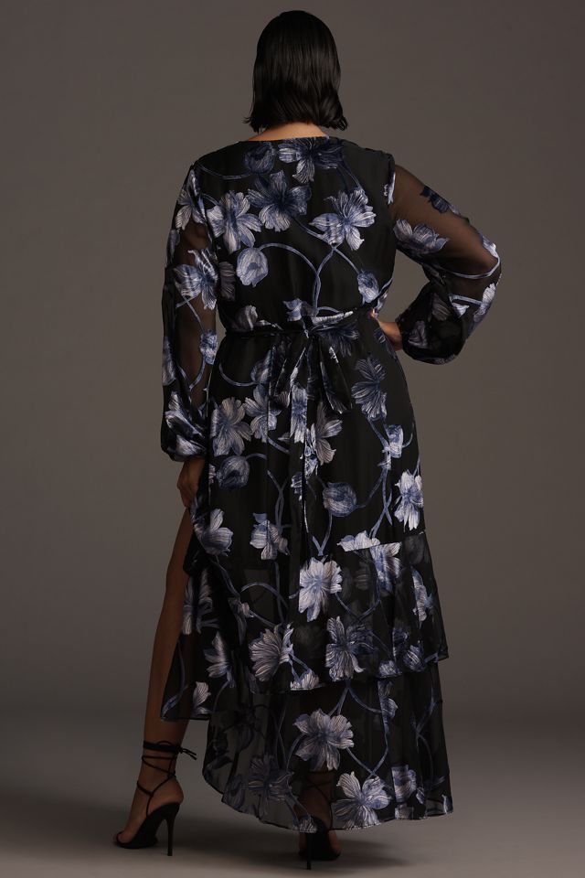 Hutch Long-Sleeve V-Neck Wrap Midi Dress