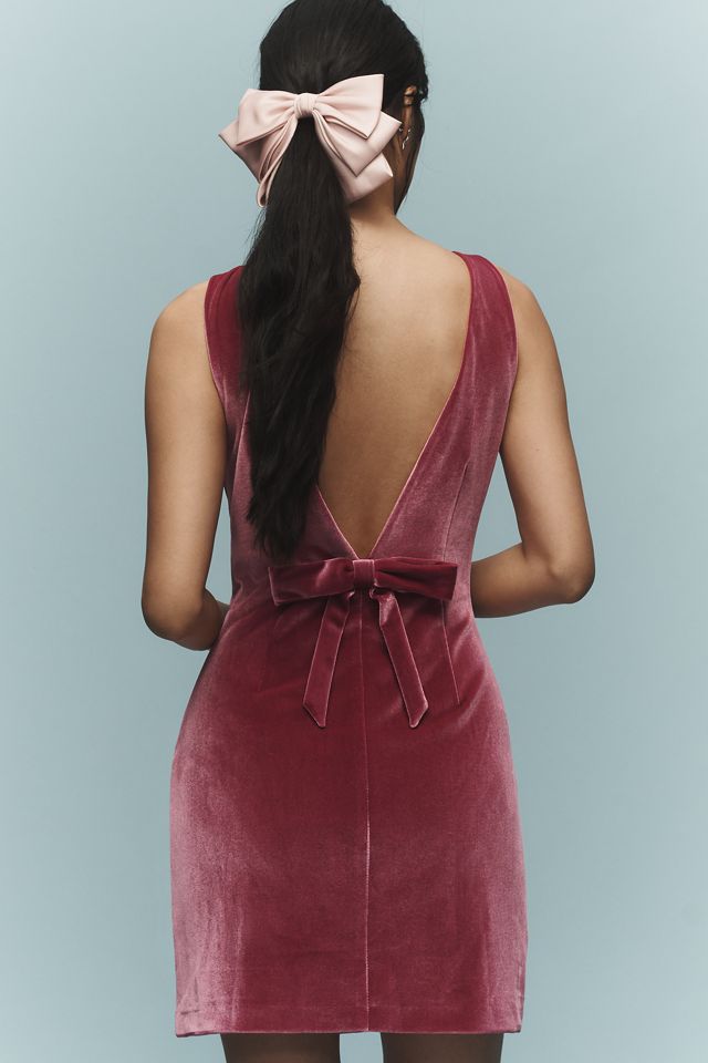 Hutch Velvet Shift Bow Mini Dress #3