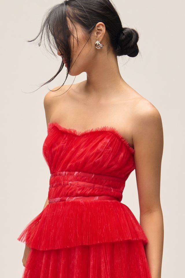 Hutch Evie Strapless Tiered Maxi Dress #1