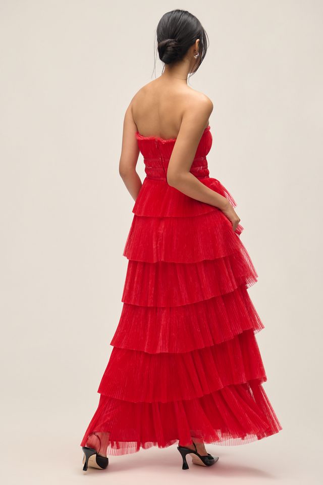 Hutch Evie Strapless Tiered Maxi Dress #2