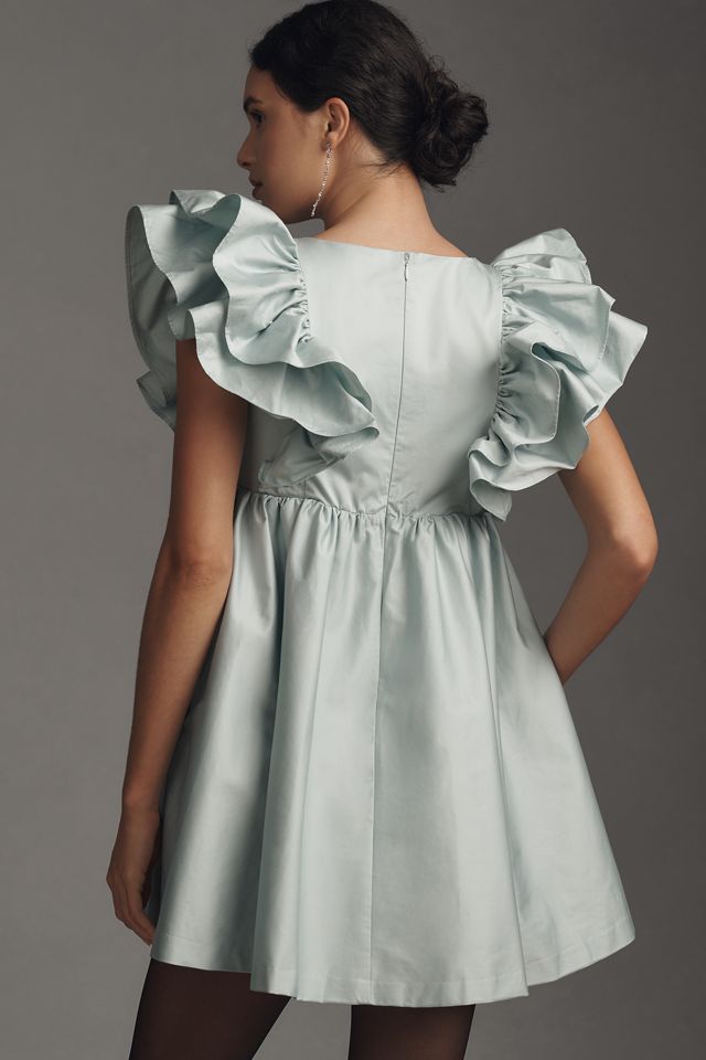 Hutch V-Neck Ruffle-Sleeve Mini Dress #1
