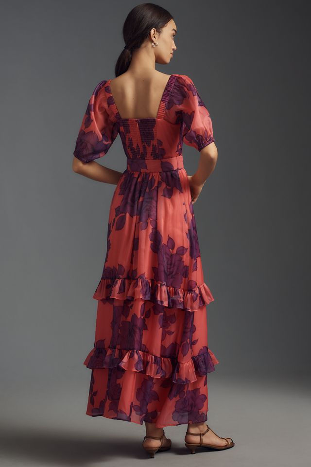 Hutch Puff-Sleeve Ruffled Midi Dress #1