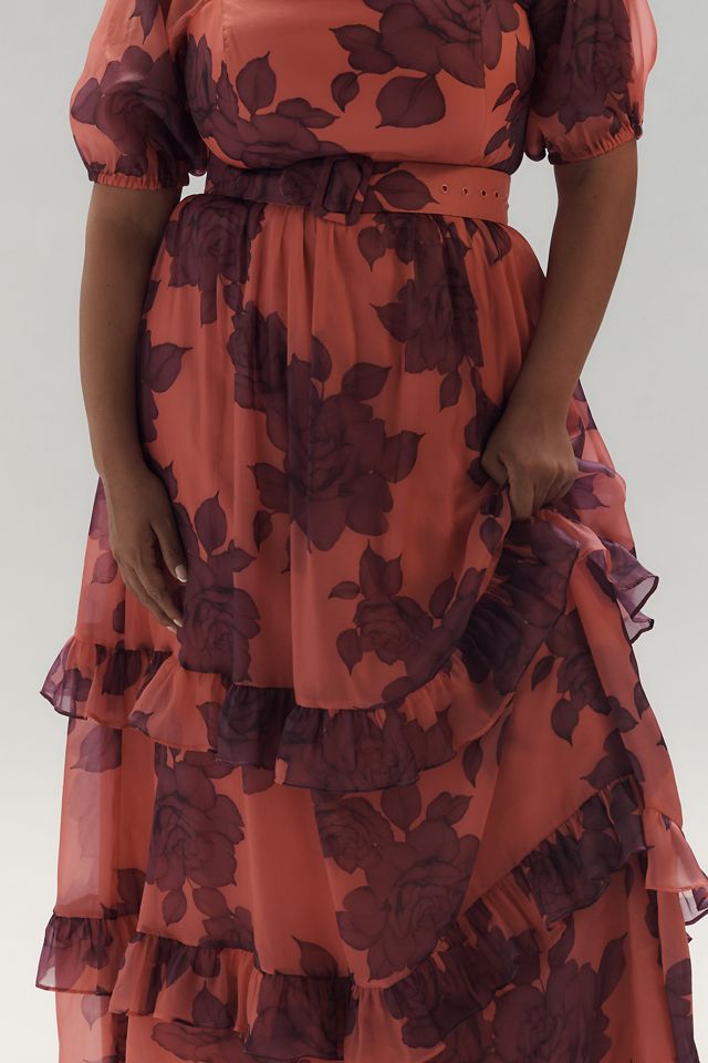Hutch Puff-Sleeve Ruffled Midi Dress #6