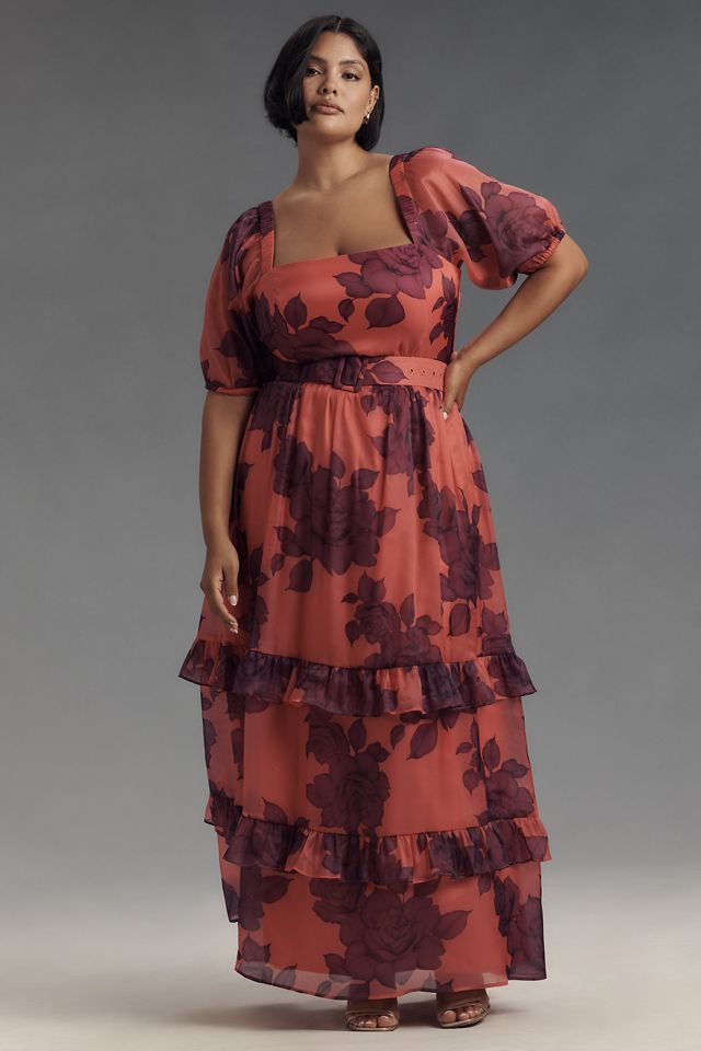 Hutch Puff-Sleeve Ruffled Midi Dress #7