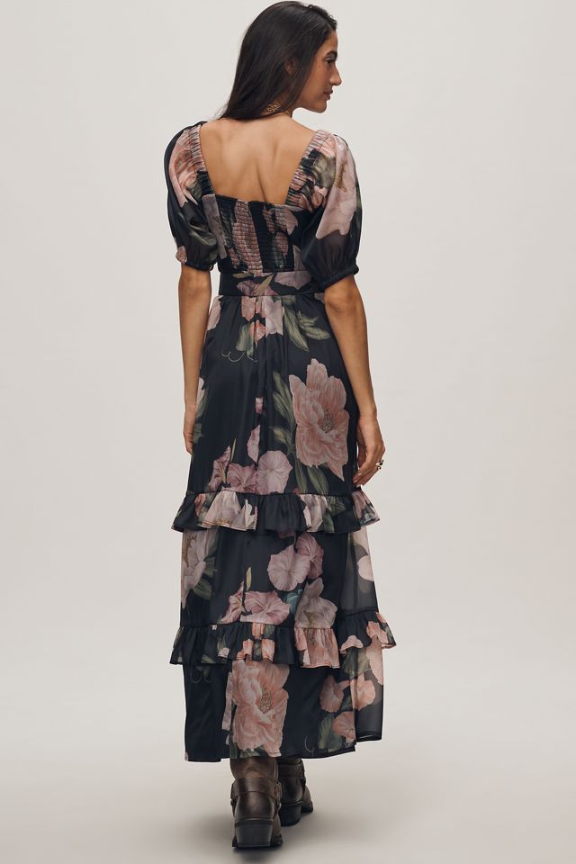 Hutch Puff-Sleeve Ruffled Midi Dress #1