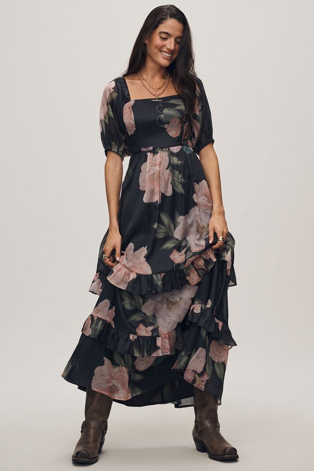 Hutch Puff-Sleeve Ruffled Midi Dress #3