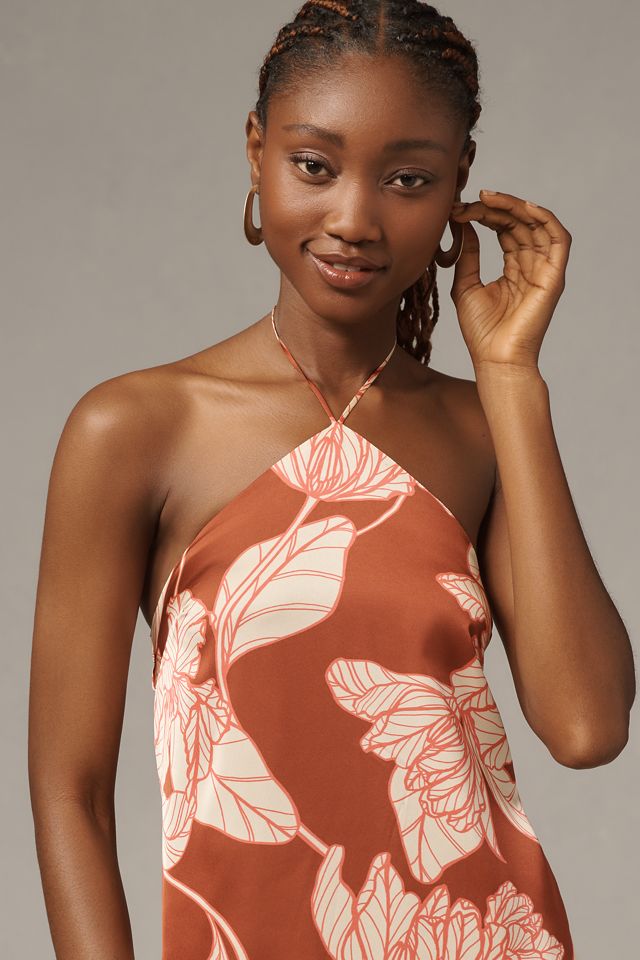 Hutch Layla Sleeveless Halter Midi Slip Dress #1