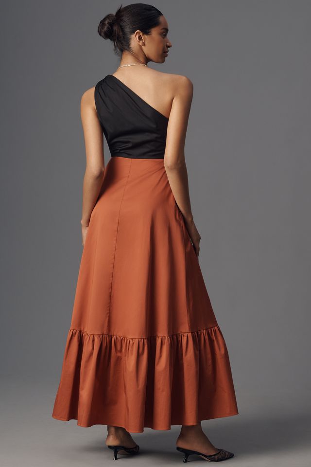 Hutch Caudie One-Shoulder Colorblock Maxi Dress #1