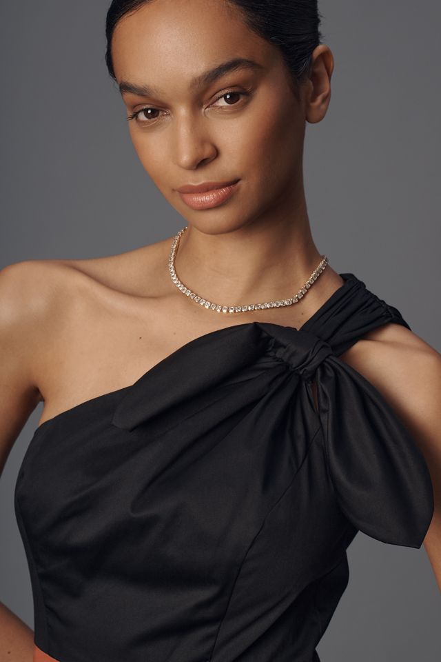 Hutch Caudie One-Shoulder Colorblock Maxi Dress #3