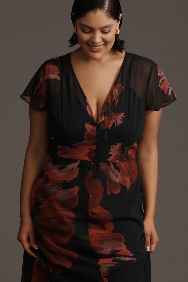 Hutch Nia Short-Sleeve V-Neck Maxi Dress #4