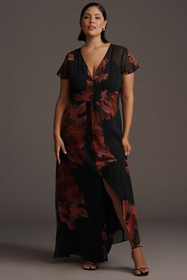 Hutch Nia Short-Sleeve V-Neck Maxi Dress