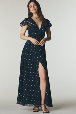 Hutch Nia Short-Sleeve V-Neck Maxi Dress