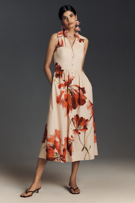 HUTCH HUTCH VIVIAN SLEEVELESS MIDI SHIRT DRESS 
