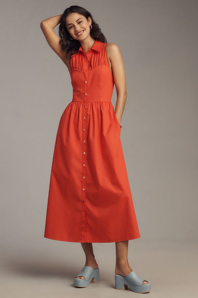 Hutch Vivian Sleeveless Midi Shirt Dress