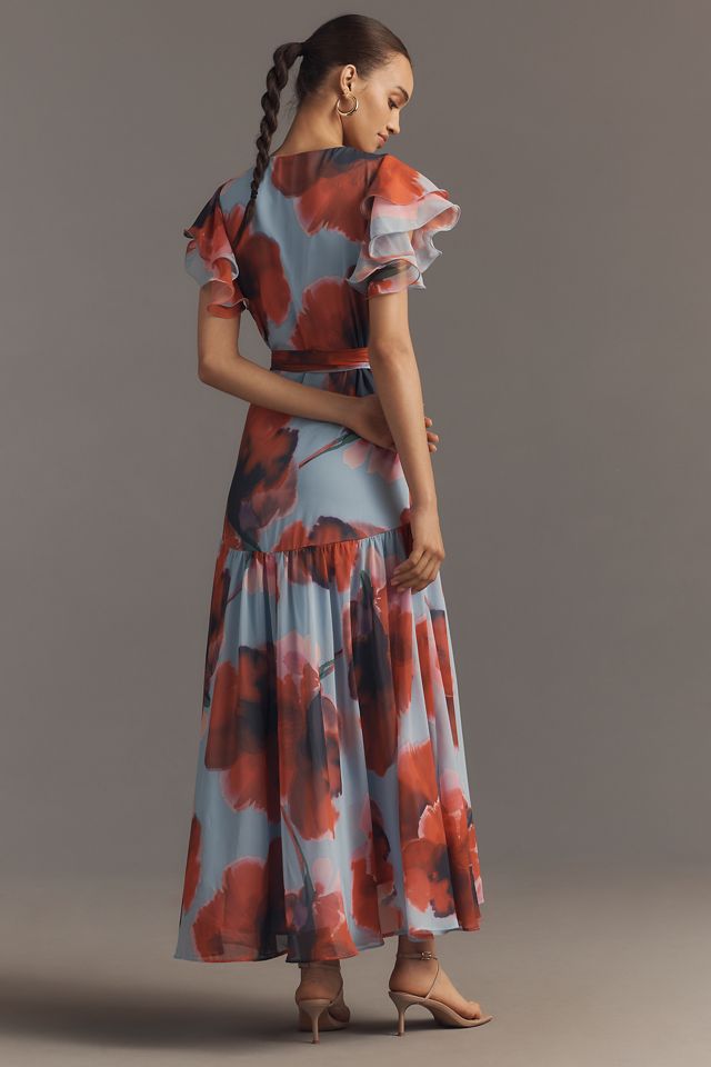 Hutch Zola Short-Sleeve Ruffle Wrap Midi Dress #2