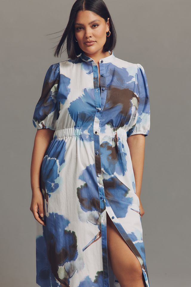 Hutch Annett Puff-Sleeve Midi Shirt Dress #5