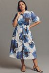 Hutch Annett Puff-Sleeve Midi Shirt Dress