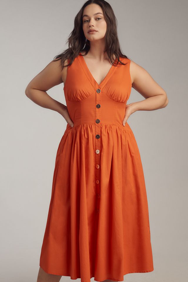 Hutch Indy Sleeveless V-Neck Button-Front Midi Dress #5