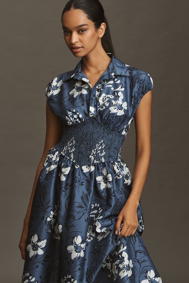 Hutch Smocked-Waist Short-Sleeve Midi Dress #1