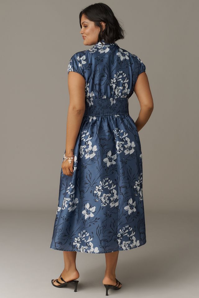 Hutch Smocked-Waist Short-Sleeve Midi Dress #6