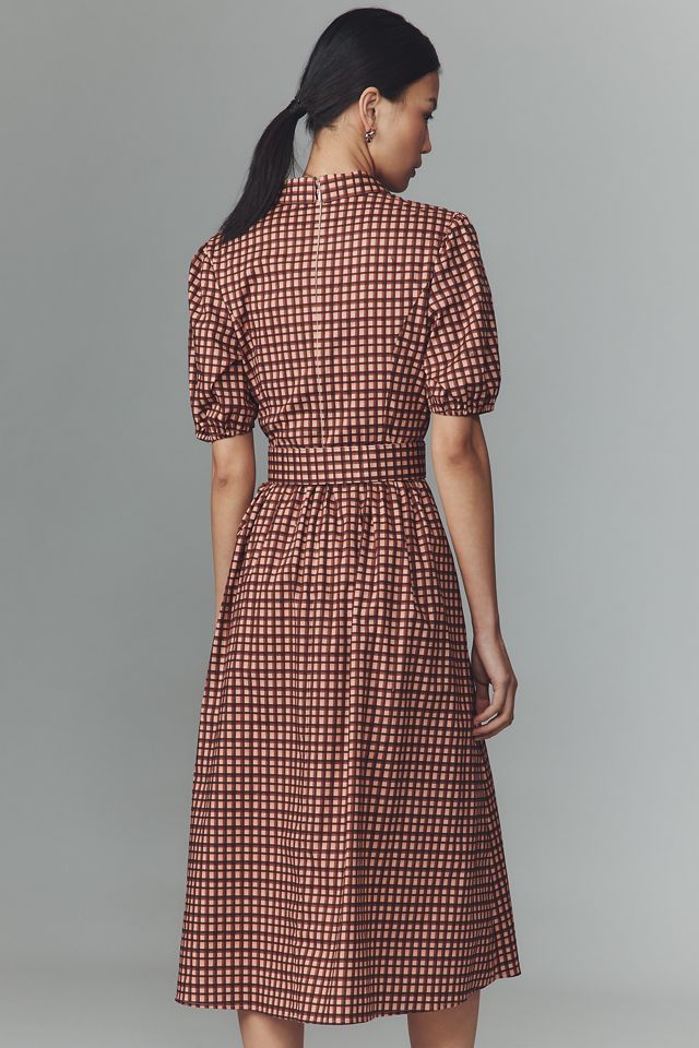 Hutch Parker Short-Sleeve Belted Midi Dress #2