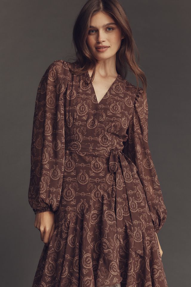 Hutch Helen Long-Sleeve Ruffled Wrap Maxi Dress #2