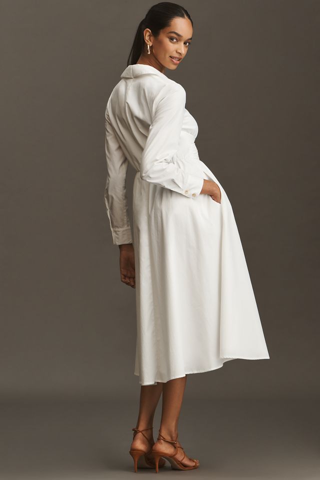 Hutch Long-Sleeve V-Neck Midi Shirt Dress #2