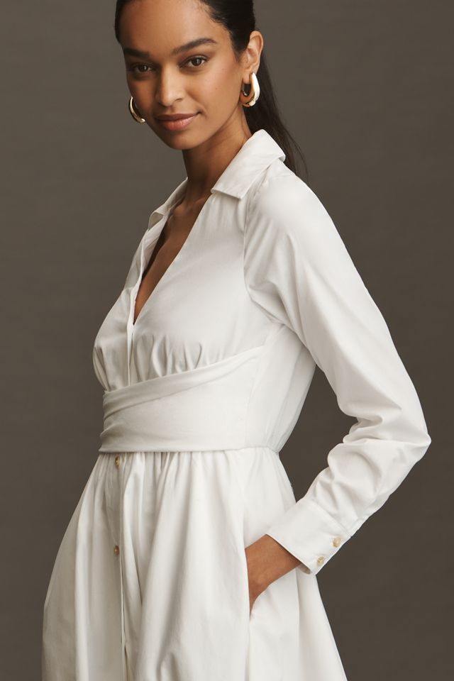 Hutch Long-Sleeve V-Neck Midi Shirt Dress #3