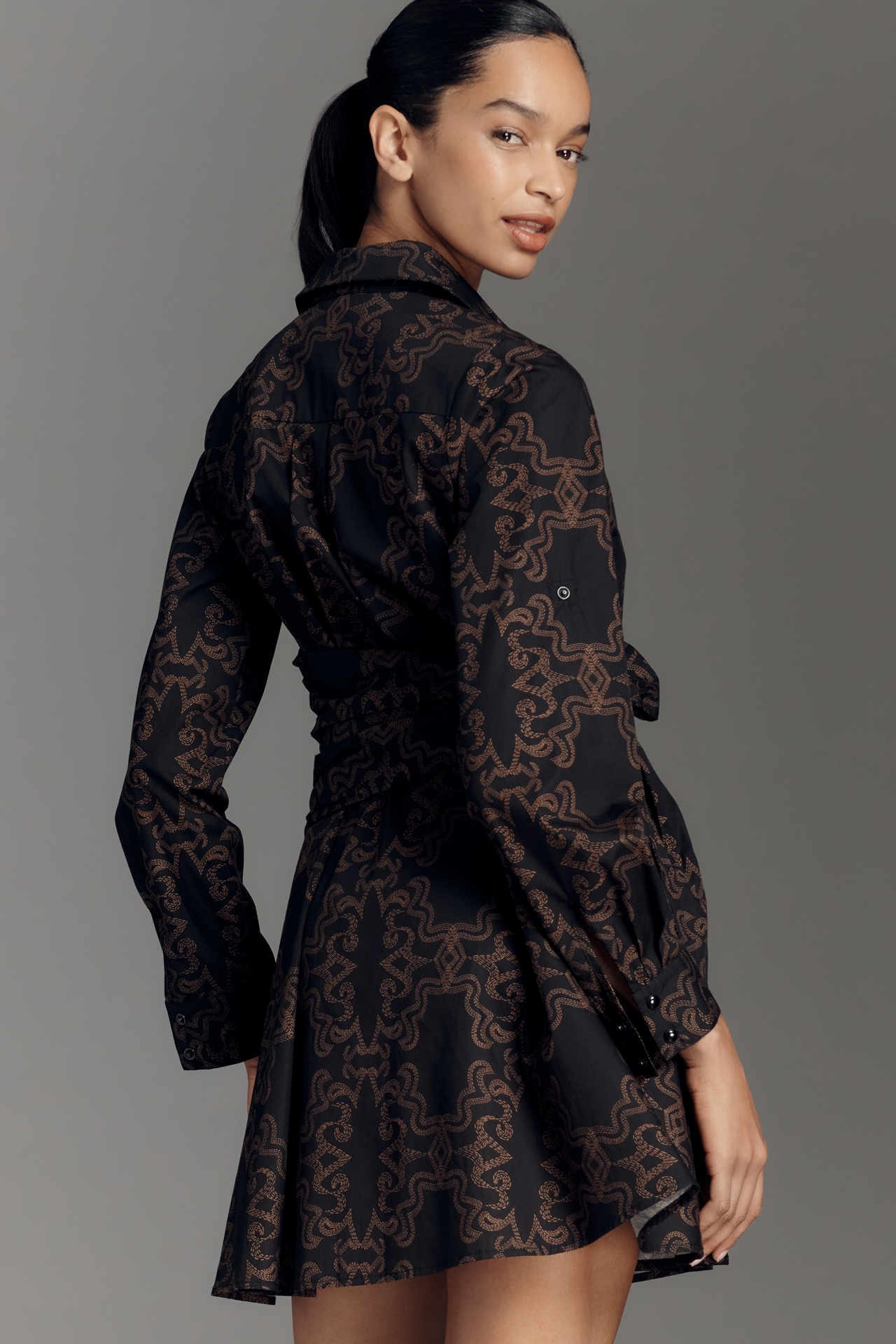 Hutch Anja Long-Sleeve Mini Shirt Dress
