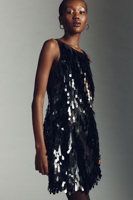 Hutch Ren Sleeveless Sequin Fringe V-Back Mini Dress