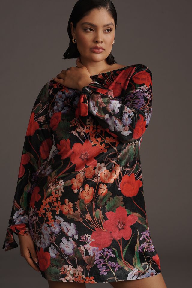 Hutch Shelby Long-Sleeve Velvet Shift Dress #5