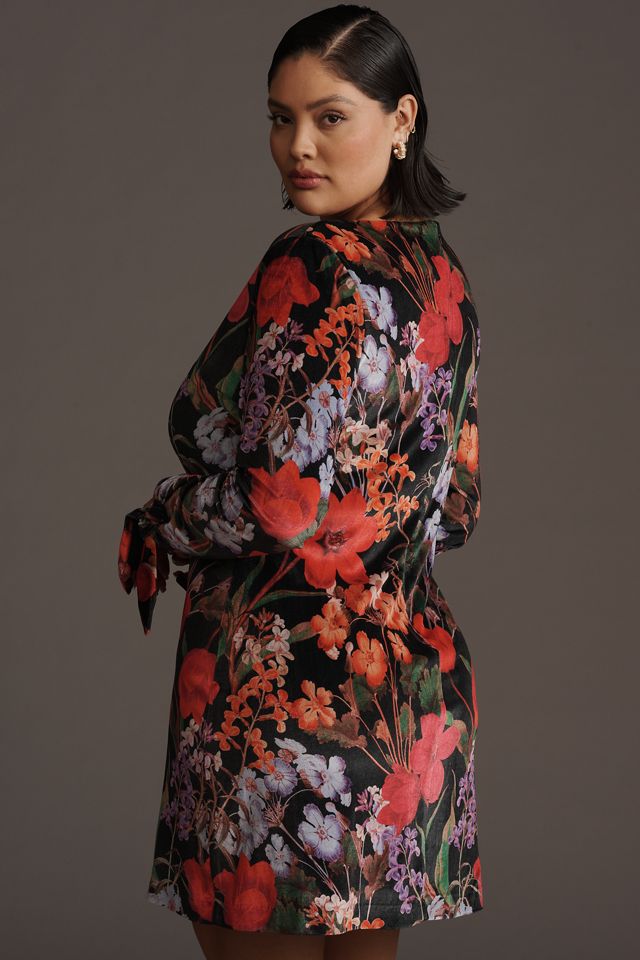 Hutch Shelby Long-Sleeve Velvet Shift Dress #6